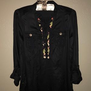 Anthropologie Hilding Horses Embroidered Dress